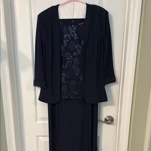 Chic Navy Dress and Jacket Ensemble
